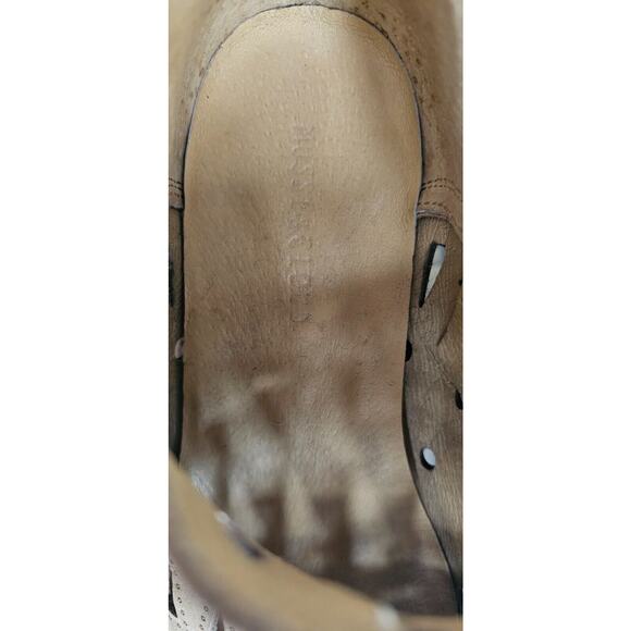 Anthropologie Musse & Cloud Western Perforated Leather Womens 7 Boots Booties - Picture 5 of 7